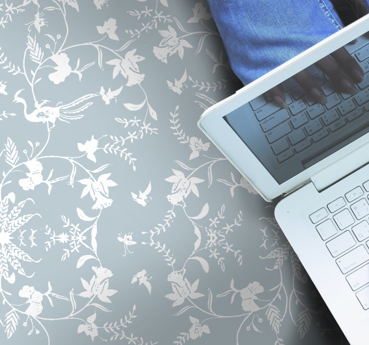 Alfombra vinílica flores motivos botánicos sofisticados - TenVinilo