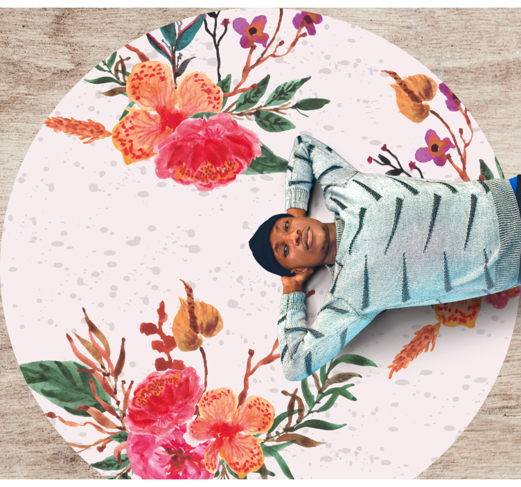 Alfombra vinílica flores peonías y orquídeas - TenVinilo