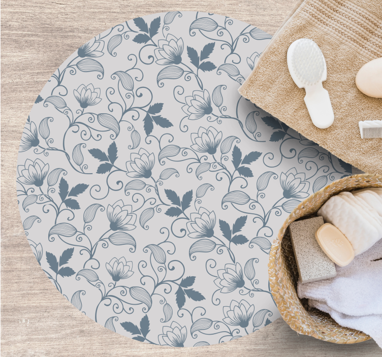 Alfombra vinilo baño serenidad floral - TenVinilo