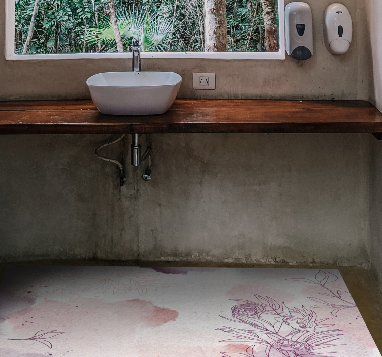 Alfombra vinílica flores suave acento de flor - TenVinilo