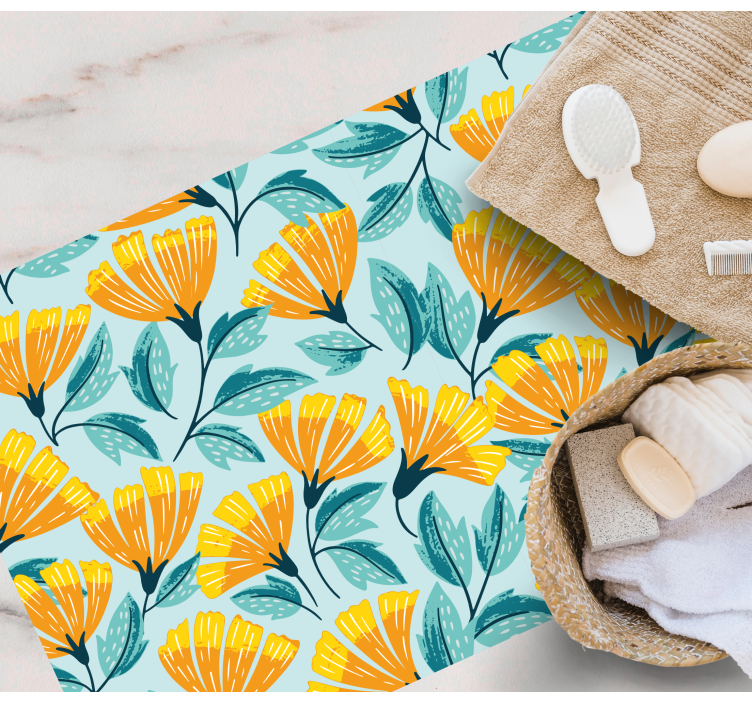 Alfombra vinílica flores vivo motivo botánico - TenVinilo