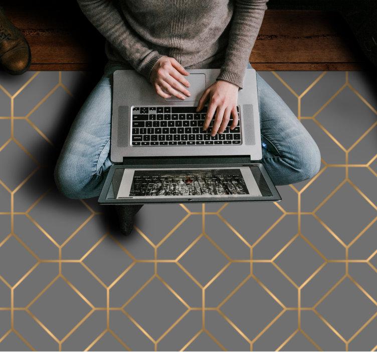 Alfombra de vinilo hexágonos geométricos - TenVinilo