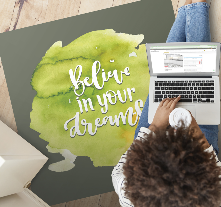 Alfombra vinílica frase confiar en las aspiraciones - TenVinilo