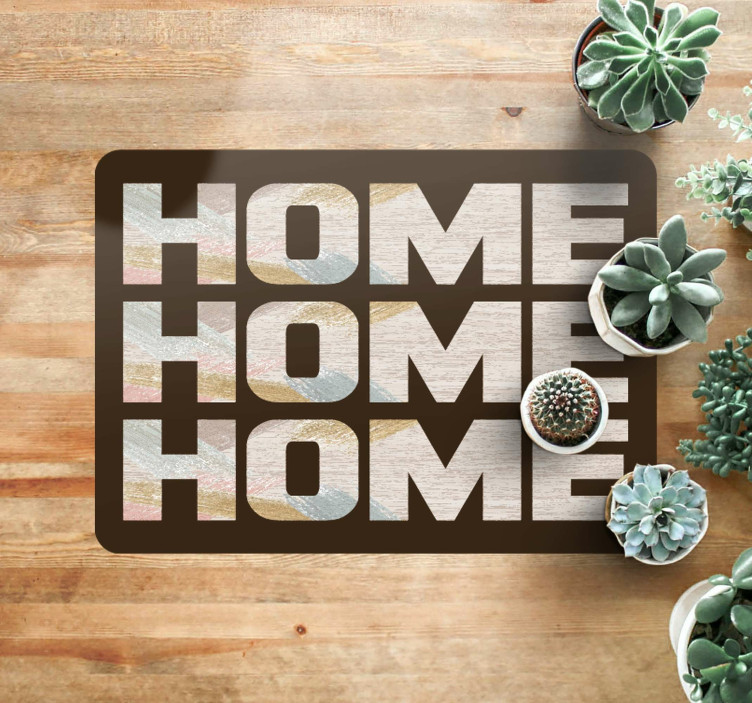 Alfombra vinílica frase entrada de bienvenida a casa - TenVinilo