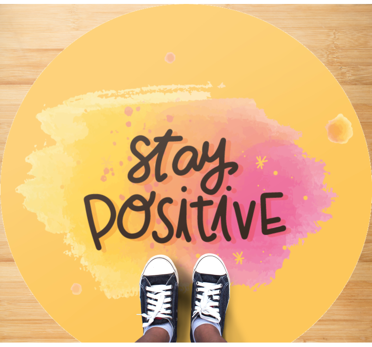 Alfombra vinílica frase mantener el optimismo - TenVinilo