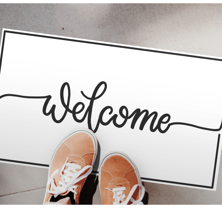 Alfombra vinílica entrada elegante bienvenida - TenVinilo