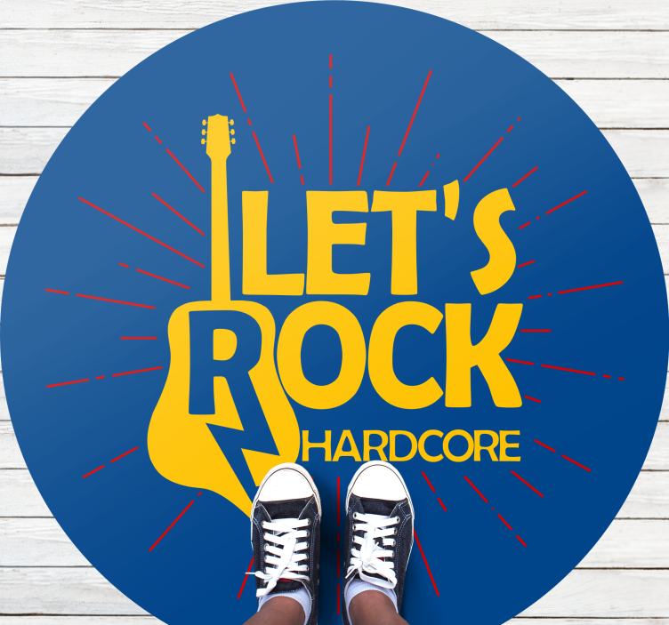 Alfombra vinílica redonda tributo a la guitarra eléctrica - TenVinilo