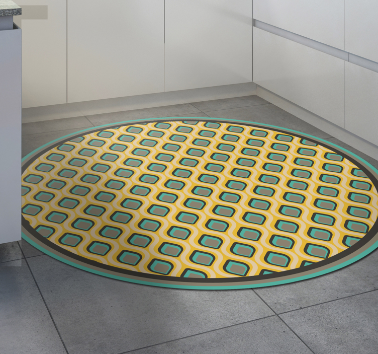Alfombra vinilo cocina patrón moderno de mediados de siglo - TenVinilo