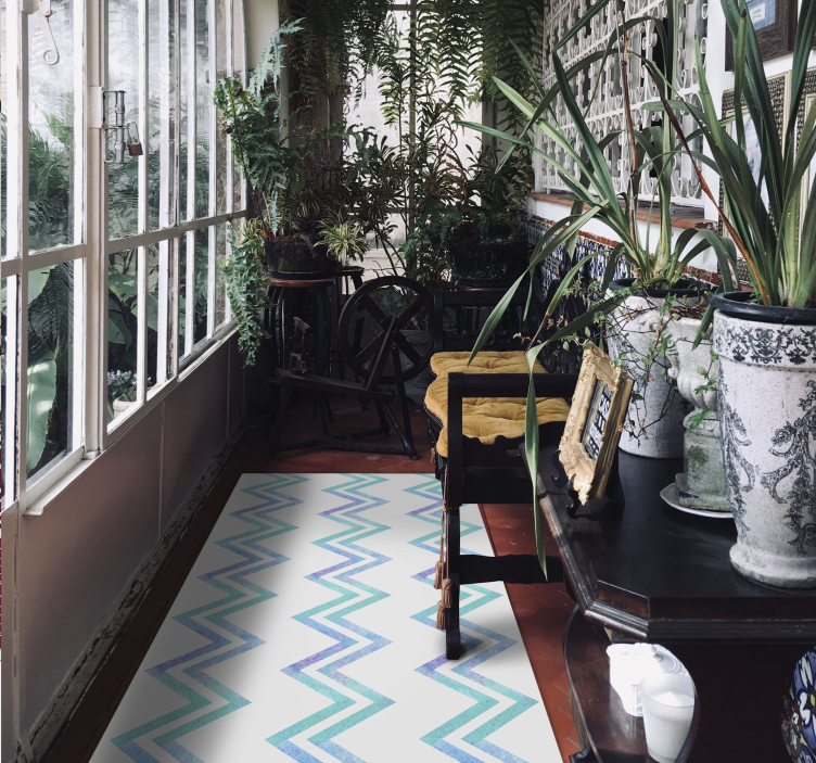 Alfombra vinílica geométrica armonía en zigzag - TenVinilo