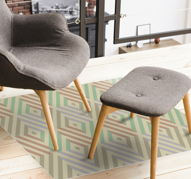 Alfombra vinílica geométrica equilibrio geométrico - TenVinilo