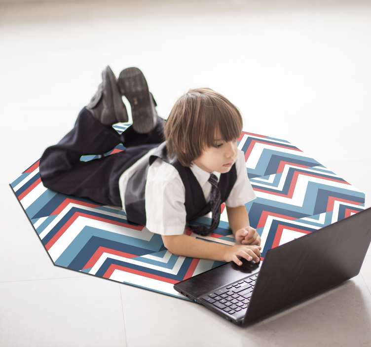 Alfombra vinílica geométrica bloque de color chevron - TenVinilo