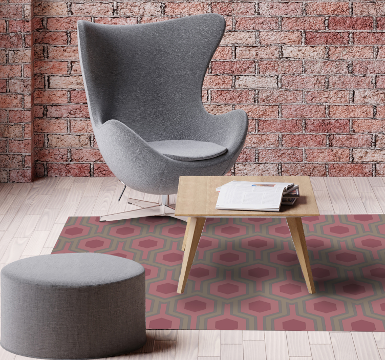 Alfombra vinílica geométrica configuración de panal - TenVinilo