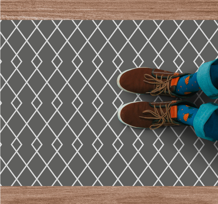 Alfombra vinílica geométrica elegante arreglo de diamantes - TenVinilo