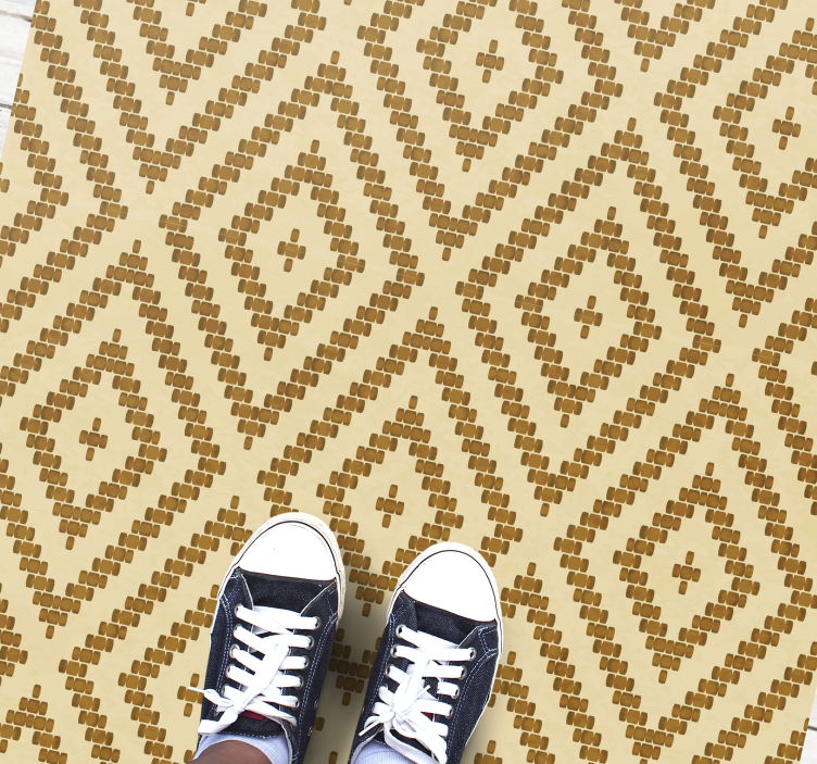 Alfombra vinílica geométrica estilo con textura de diamante - TenVinilo