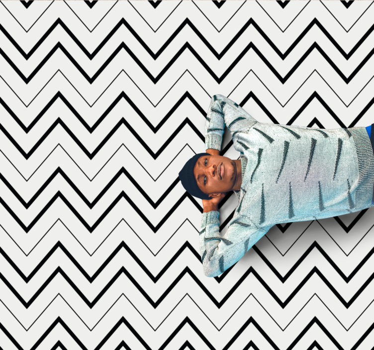 Alfombra vinílica minimalista estilo chevron - TenVinilo