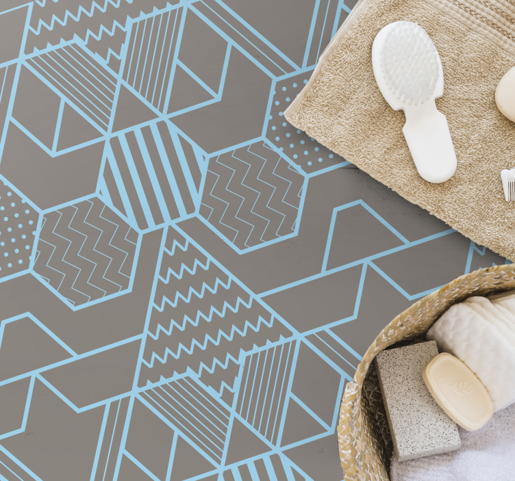 Alfombra vinílica geométrica formas abstractas geométricas - TenVinilo