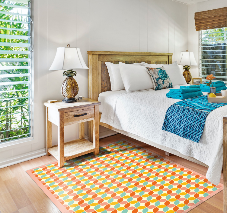 Alfombra vinílica geométrica hexágonos geométricos - TenVinilo