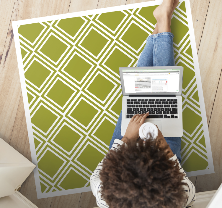 Alfombra vinílica geométrica motivo de patrón de diamantes Alfombra vinílica geométrica motivo de patrón de diamantes - TenVinilo