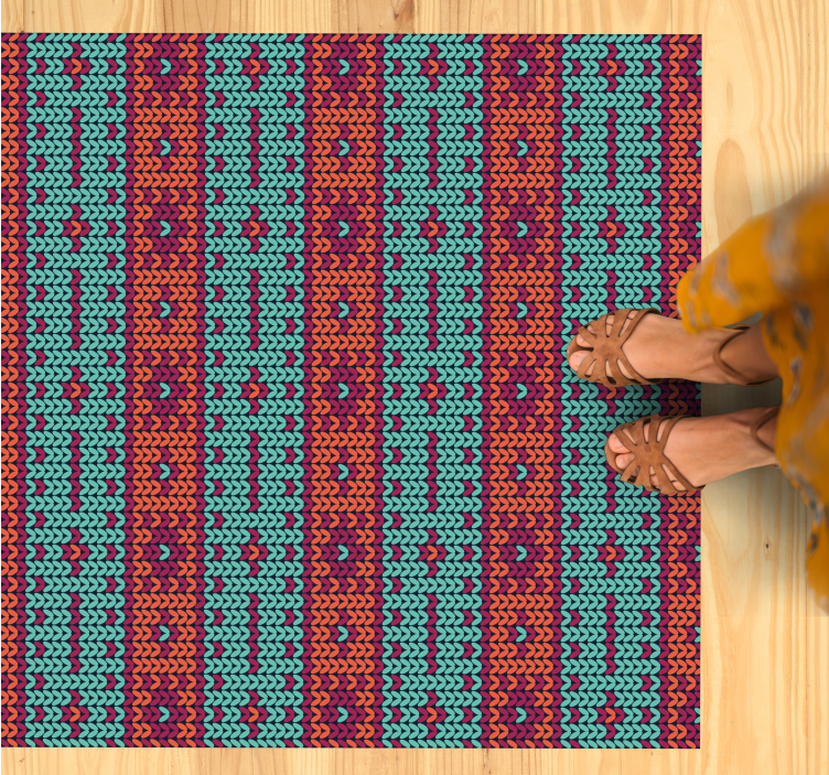 Alfombra vinílica étnica motivo geométrico animado - TenVinilo