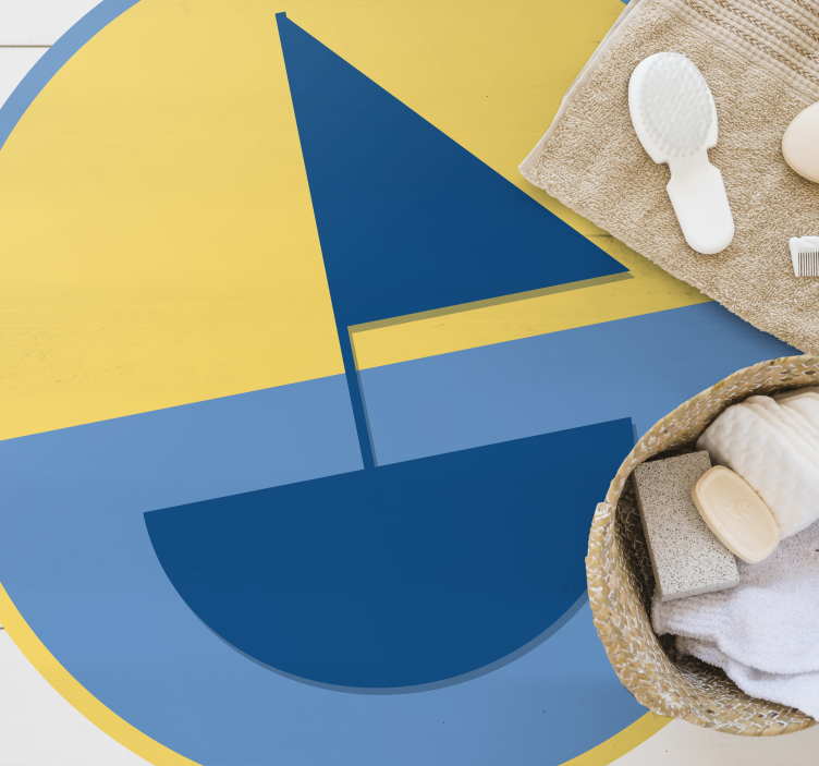 Alfombra vinílica geométrica motivo geométrico de velero - TenVinilo