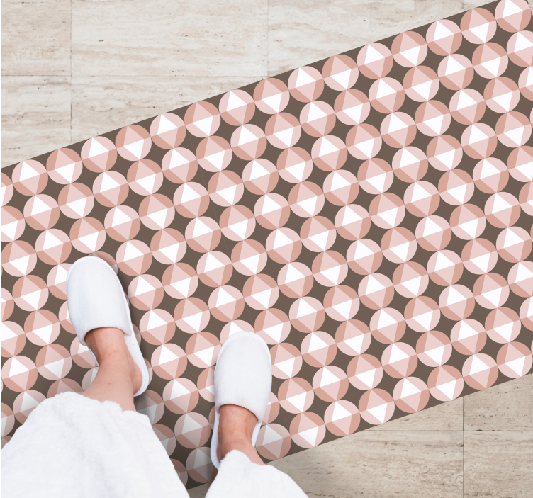 Alfombra vinilo baño motivo geométrico rosa - TenVinilo