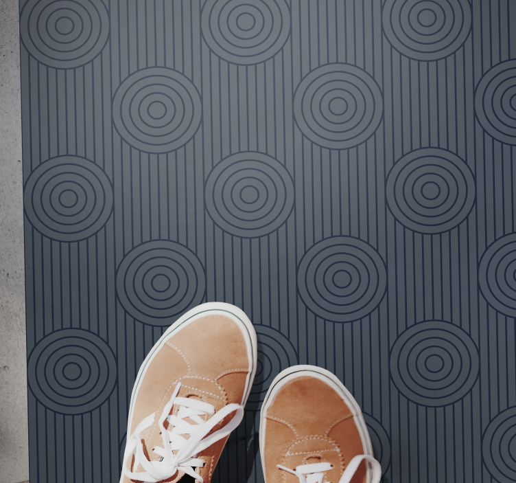 Alfombra vinílica geométrica motivos circulares geométricos - TenVinilo