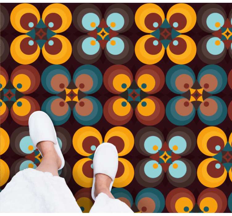 Alfombra hidráulica vinílica patrón circular colorido - TenVinilo