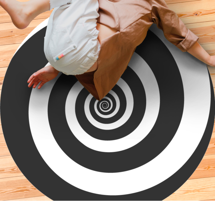 Alfombra vinílica geométrica patrón en espiral - TenVinilo