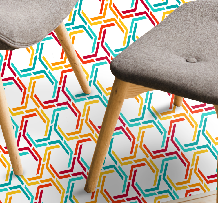 Alfombra vinílica geométrica patrón entrelazado - TenVinilo