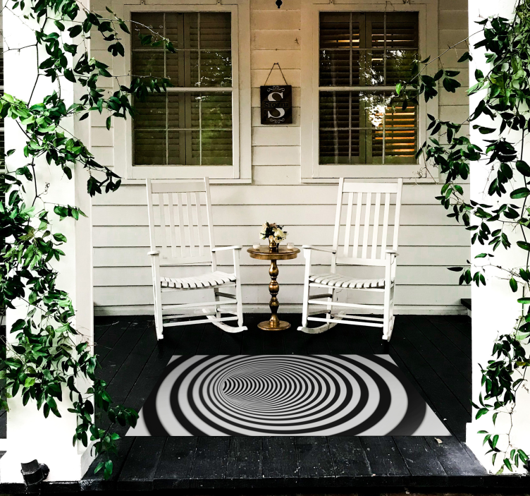 Alfombra vinílica geométrica remolino de ilusión óptica - TenVinilo