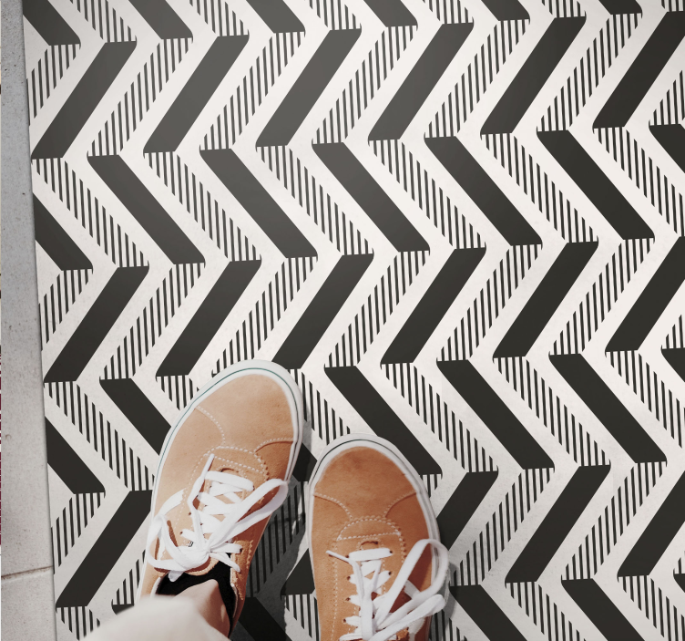 Alfombra pvc cocina geométrica zig zag bicolor - TenVinilo
