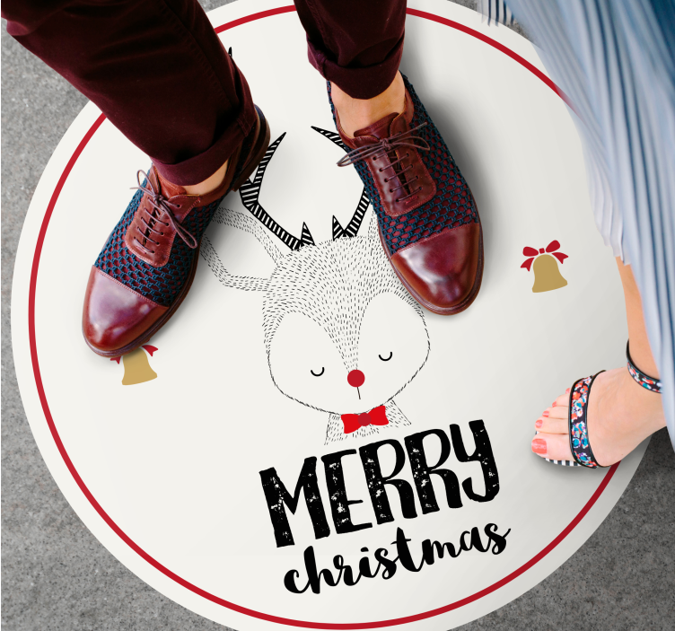 Alfombra vinílica navidad obra de arte festiva de renos - TenVinilo
