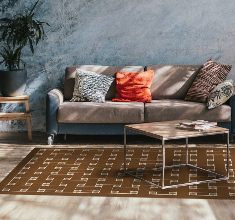 Alfombra hidráulica vinílica azulejos patio andaluz - TenVinilo