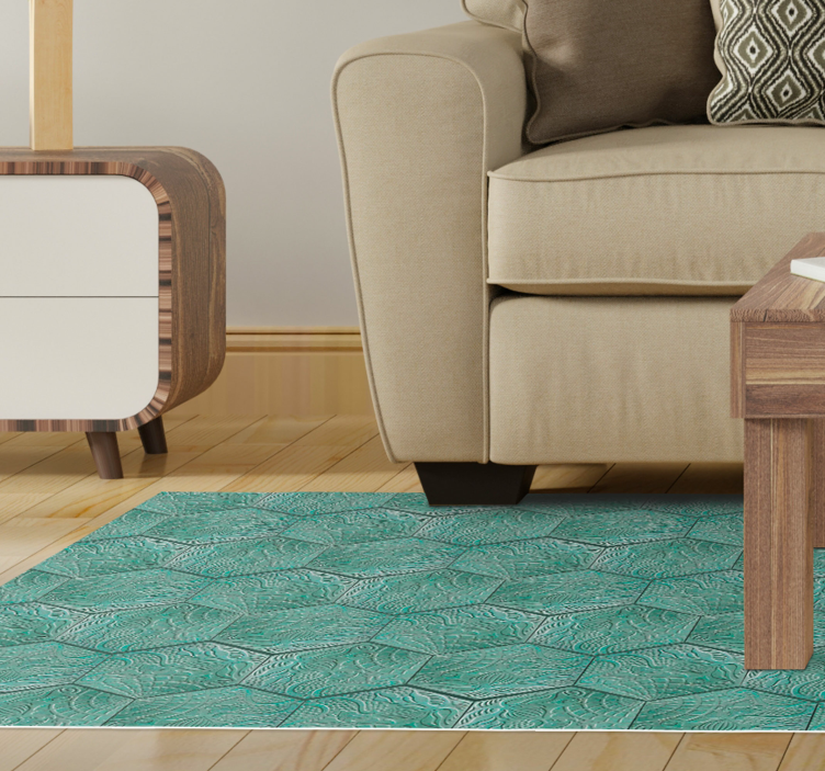 Alfombra vinílica verde Panot Gaudí - TenVinilo