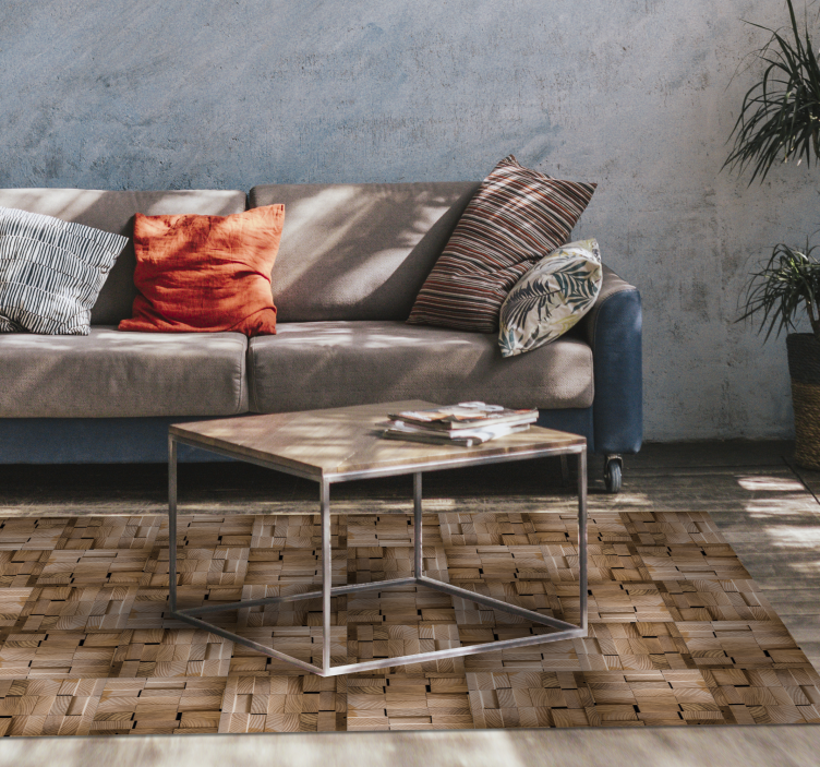 Alfombra vinílica imitación madera diseño de textura natural - TenVinilo