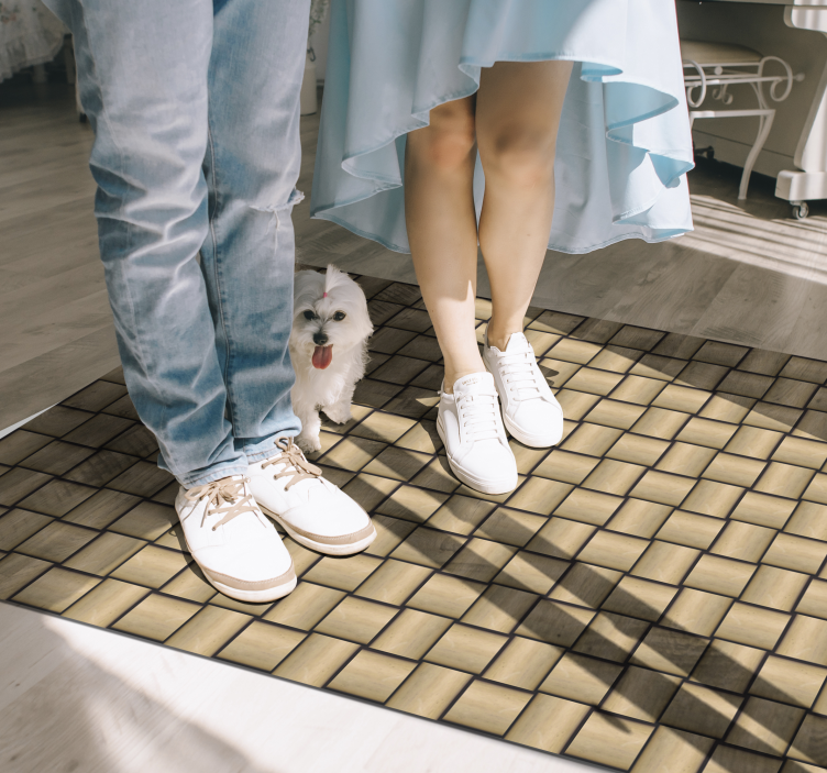 Alfombra vinílica imitación madera diseño marrón - TenVinilo