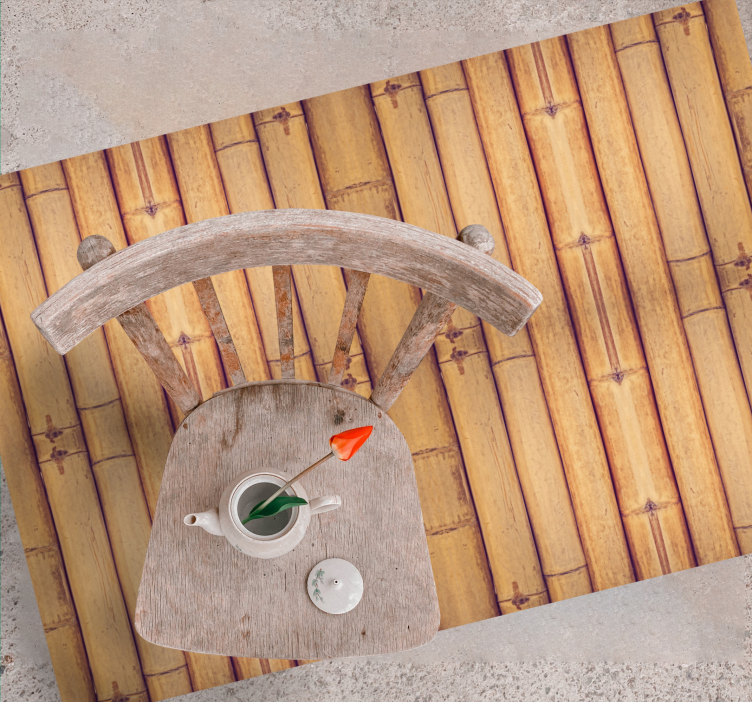 Alfombra vinilo salón inspirado en el bambú - TenVinilo