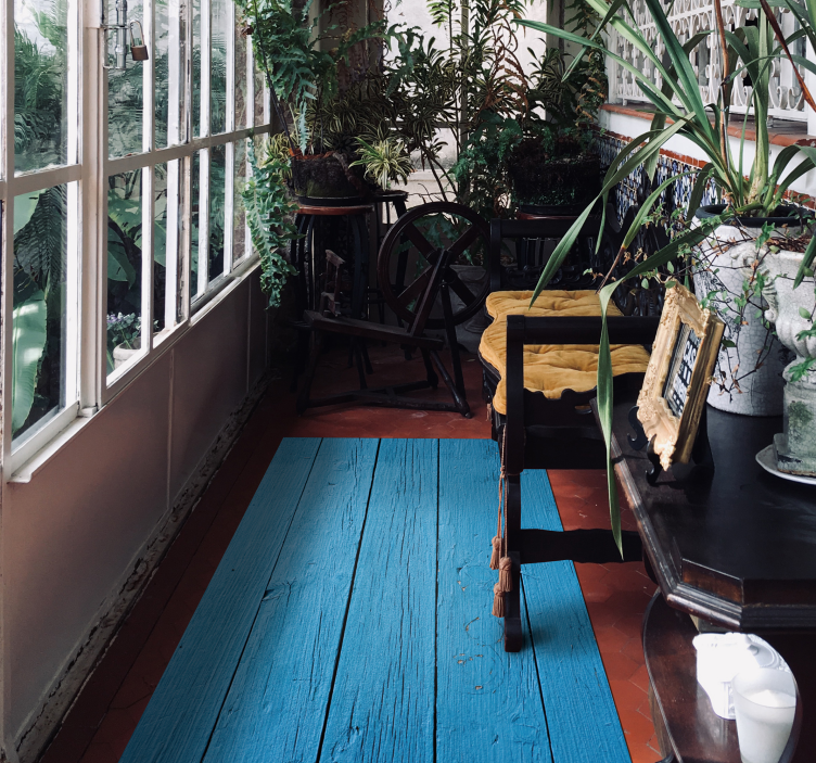 Alfombra vinílica imitación madera patrón de tablón rústico - TenVinilo