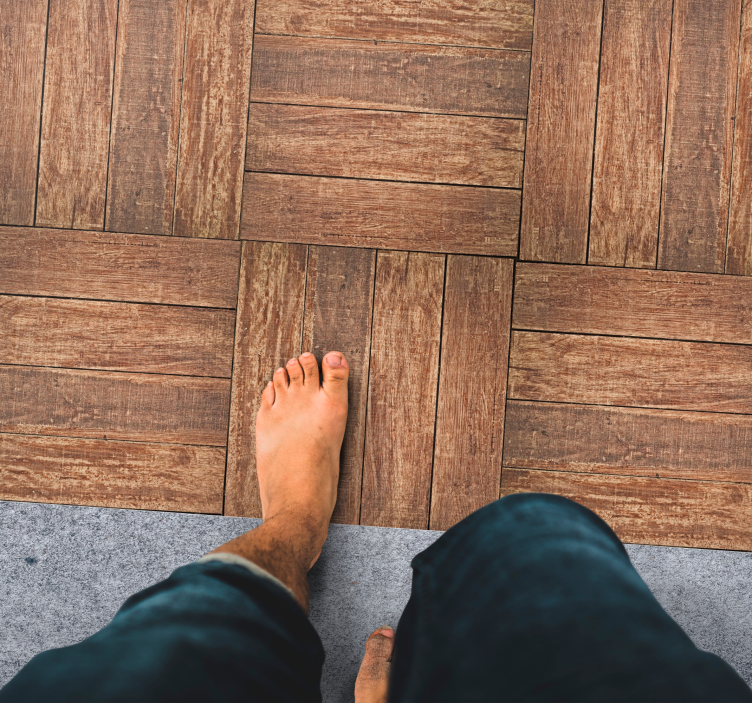 Alfombra vinílica imitación madera patrón lujoso - TenVinilo