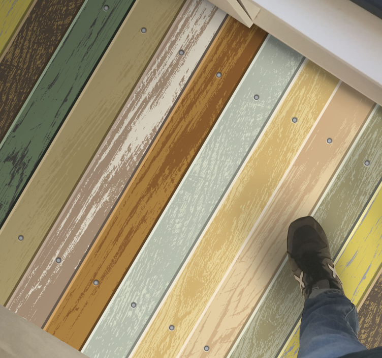 Alfombra vinílica madera rayas desgastadas - TenVinilo