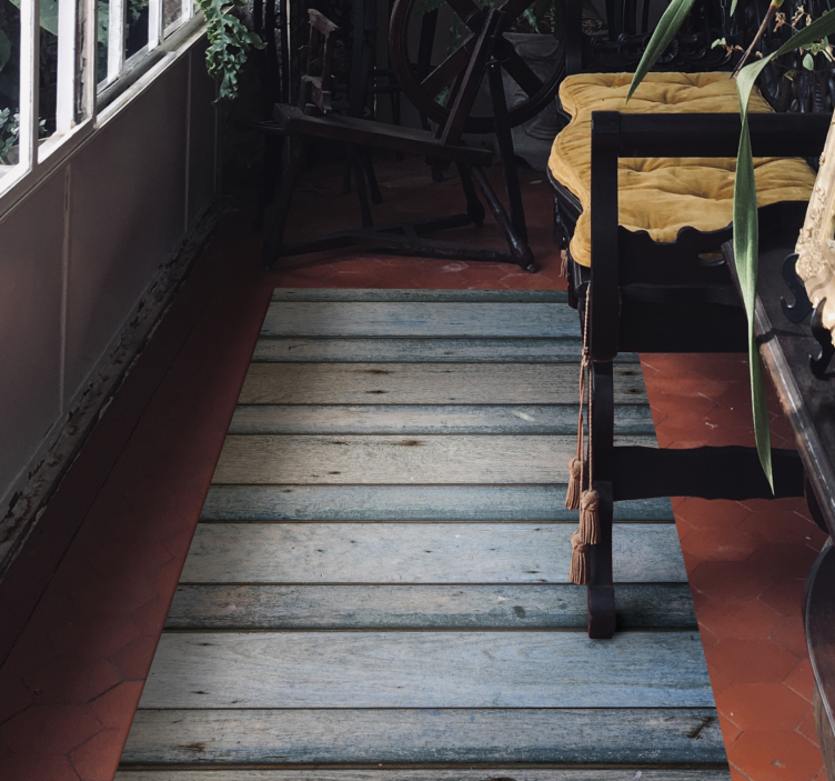 Alfombra vinílica imitación madera tablones envejecidos - TenVinilo