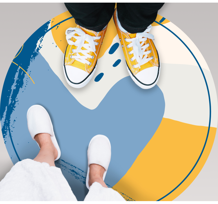 Alfombra vinílica imitación piedra arte circular - TenVinilo