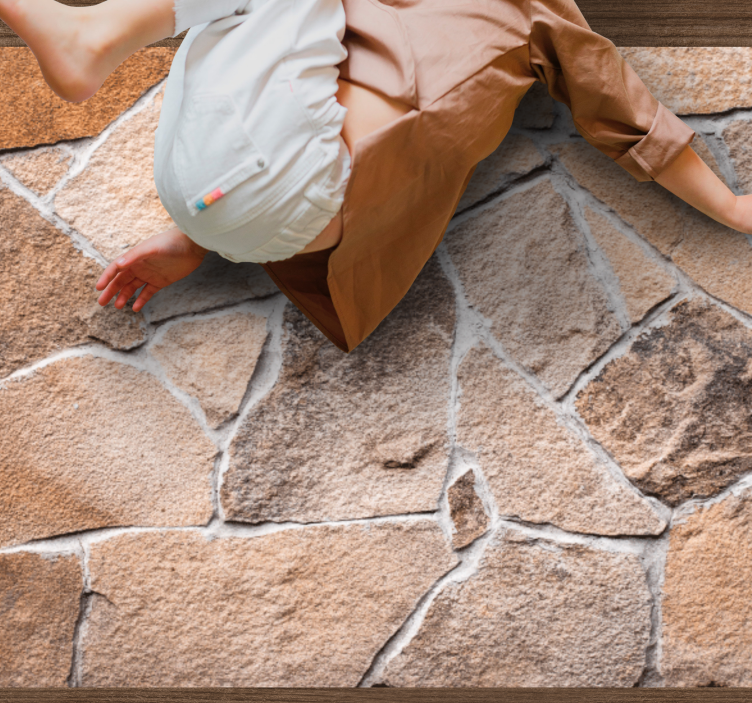 Alfombra vinílica imitación piedra efecto realista terroso - TenVinilo