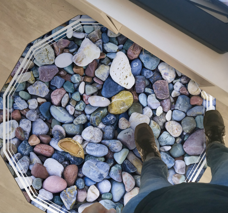 Alfombra vinílica imitación piedra ilusión de guijarros - TenVinilo