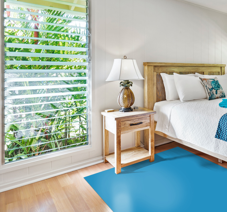 Alfombra vinilo azul motivo monocolor - TenVinilo