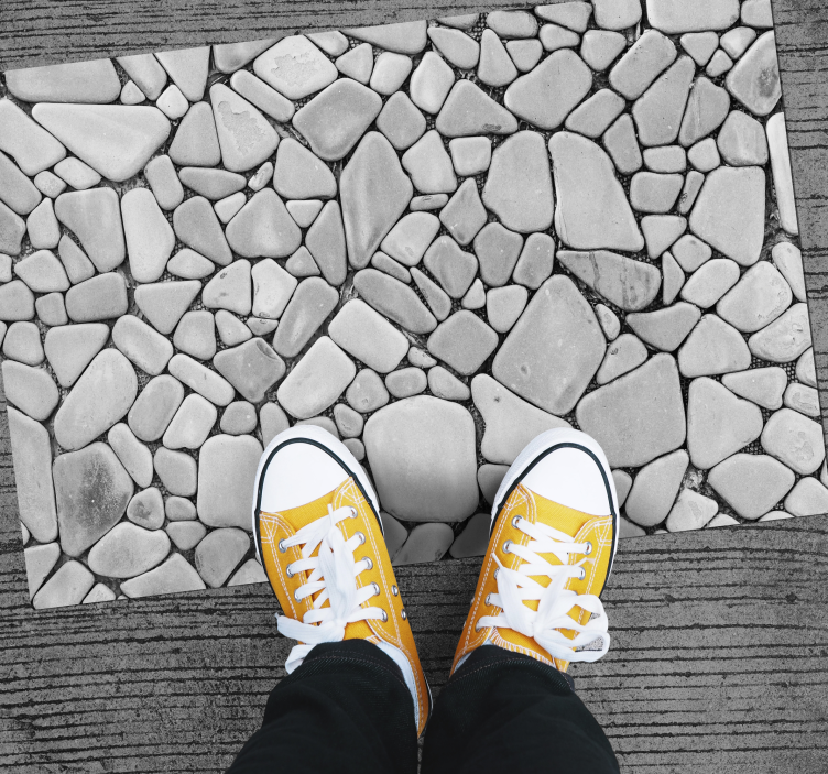 Alfombra vinílica imitación piedra textura de roca guijarro - TenVinilo