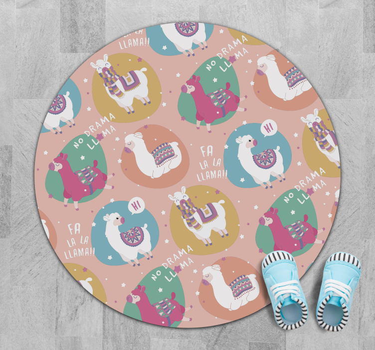 Alfombra vinílica infantil animado círculo de llamas - TenVinilo