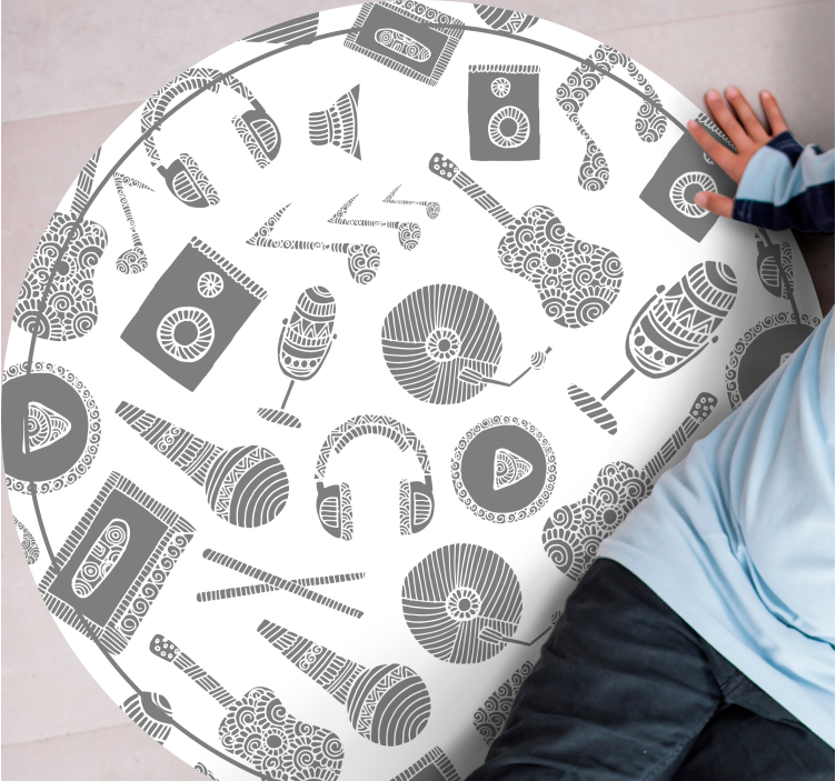 Alfombra vinílica infantil de instrumentos musicales - TenVinilo