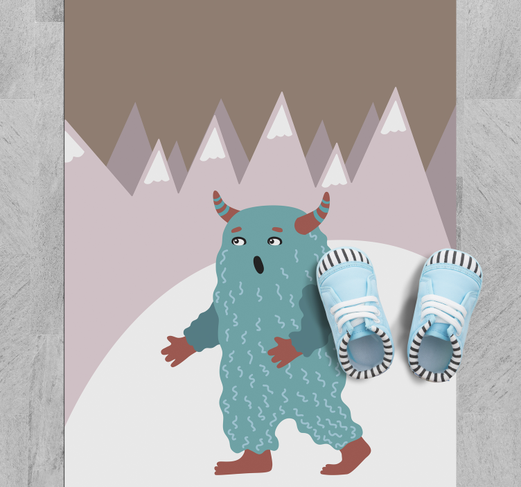 Alfombra vinílica infantil personaje monstruo nórdico - TenVinilo