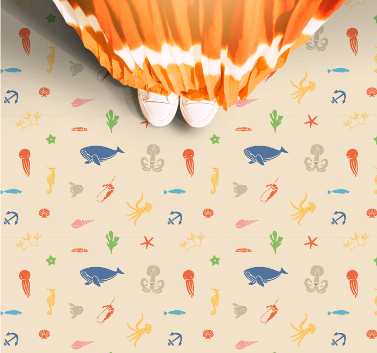 Alfombra vinílica infantil exploración subacuática - TenVinilo